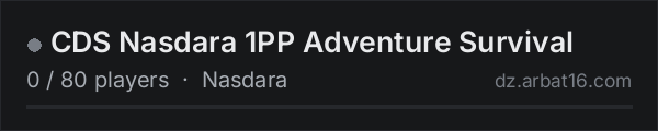 CDS Nasdara 1PP Adventure Survival on the AR16 DayZ server list