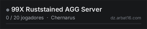 99X Ruststained AGG Server na lista de servidores de DayZ da AR16