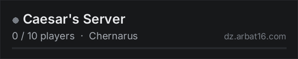 Caesar's Server on the AR16 DayZ server list