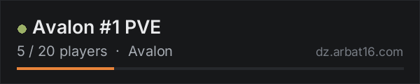 Avalon #1  PVE on the AR16 DayZ server list