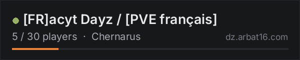 FRacyt Dayz / PVE français on the AR16 DayZ server list