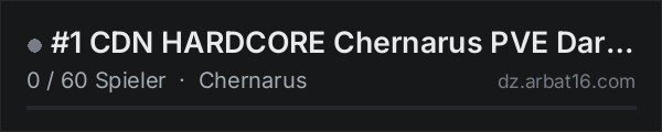 #1 CDN HARDCORE Chernarus PVE DarkHorde Mutants DNA AirDrops in der DayZ-Serverliste von AR16