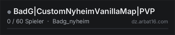 BadG|CustomNyheimVanillaMap|PVP in der DayZ-Serverliste von AR16