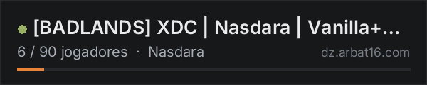 BADLANDS XDC | Nasdara | Vanilla+ | Leaderboard | 1PP na lista de servidores de DayZ da AR16