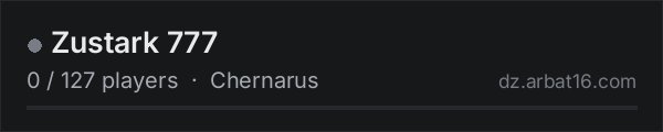 Zustark 777 on the AR16 DayZ server list