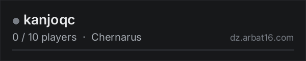 kanjoqc on the AR16 DayZ server list