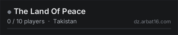 The Land Of Peace on the AR16 DayZ server list
