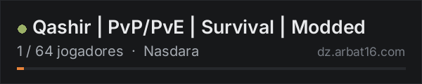 Qashir | PvP/PvE | Survival | Modded na lista de servidores de DayZ da AR16