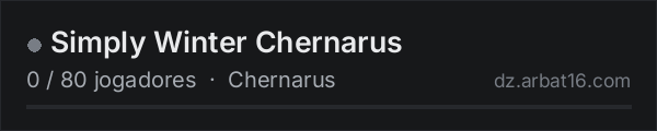 Simply Winter Chernarus na lista de servidores de DayZ da AR16