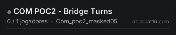 COM POC2 - Bridge Turns na lista de servidores de DayZ da AR16