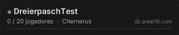 DreierpaschTest na lista de servidores de DayZ da AR16