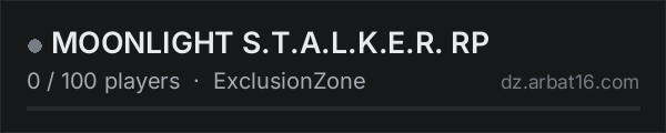 MOONLIGHT S.T.A.L.K.E.R. RP on the AR16 DayZ server list