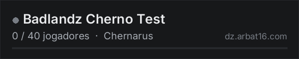 Badlandz Cherno Test na lista de servidores de DayZ da AR16