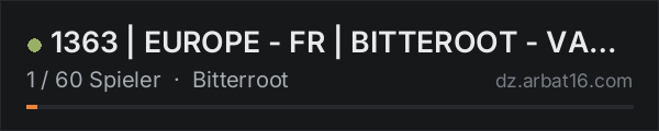 1363 | EUROPE - FR | BITTEROOT - VANILLA in der DayZ-Serverliste von AR16