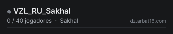 VZL_RU_Sakhal na lista de servidores de DayZ da AR16