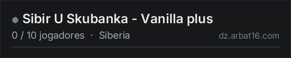 Sibir U Skubanka - Vanilla plus na lista de servidores de DayZ da AR16