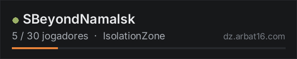 SBeyondNamalsk na lista de servidores de DayZ da AR16