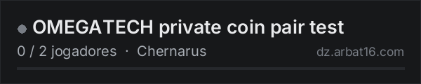 OMEGATECH private coin pair test na lista de servidores de DayZ da AR16