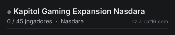 Kapitol Gaming Expansion Nasdara na lista de servidores de DayZ da AR16
