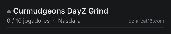 Curmudgeons DayZ Grind na lista de servidores de DayZ da AR16