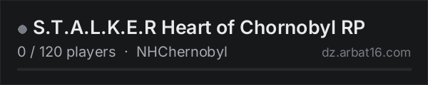 S.T.A.L.K.E.R Heart of Chornobyl RP on the AR16 DayZ server list
