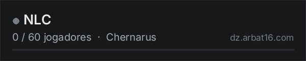 NLC na lista de servidores de DayZ da AR16