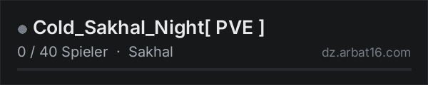 Cold_Sakhal_Night[ PVE ] in der DayZ-Serverliste von AR16