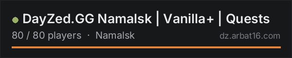 DayZed.GG Namalsk | Vanilla+ | Quests on the AR16 DayZ server list