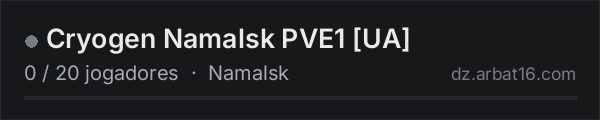 Cryogen Namalsk PVE1 [UA] na lista de servidores de DayZ da AR16