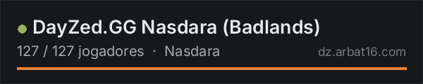 DayZed.GG Nasdara (Badlands) na lista de servidores de DayZ da AR16
