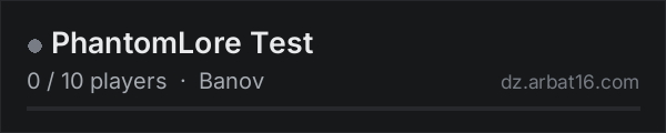 PhantomLore Test on the AR16 DayZ server list