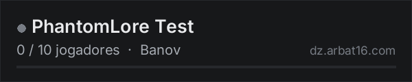 PhantomLore Test na lista de servidores de DayZ da AR16