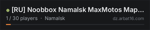 RU Noobbox Namalsk MaxMotos Map=M on the AR16 DayZ server list