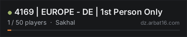 4169 | EUROPE - DE | 1st Person Only on the AR16 DayZ server list
