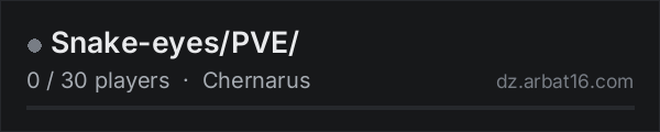 Snake-eyes/PVE/ on the AR16 DayZ server list