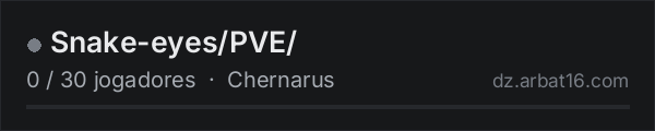 Snake-eyes/PVE/ na lista de servidores de DayZ da AR16