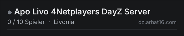 Apo Livo 4Netplayers DayZ Server in der DayZ-Serverliste von AR16