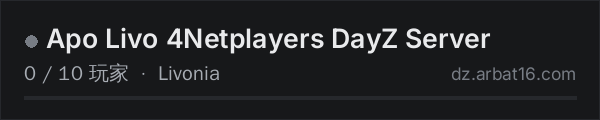 AR16 DayZ 服务器列表中的 Apo Livo 4Netplayers DayZ Server