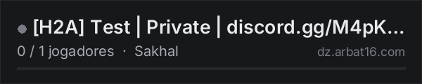 H2A Test | Private | discord.gg/M4pK4E9Tz8 na lista de servidores de DayZ da AR16