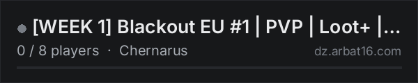 [WEEK 1] Blackout EU #1 | PVP | Loot+ | Weekly Events on the AR16 DayZ server list