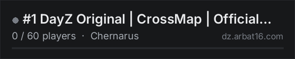 #1 DayZ Original | CrossMap | Official Server on the AR16 DayZ server list