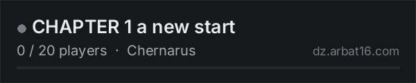 CHAPTER 1 a new start on the AR16 DayZ server list