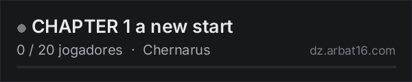CHAPTER 1 a new start na lista de servidores de DayZ da AR16