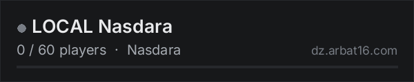 LOCAL Nasdara on the AR16 DayZ server list