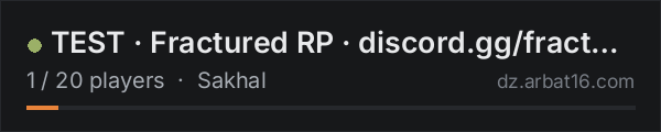 TEST · Fractured RP · discord.gg/fracturedrp on the AR16 DayZ server list