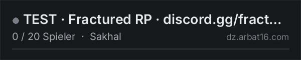 TEST · Fractured RP · discord.gg/fracturedrp in der DayZ-Serverliste von AR16