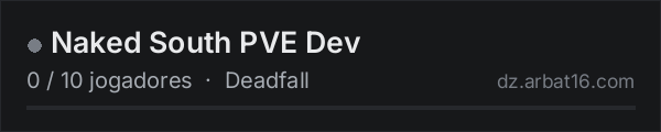 Naked South PVE Dev na lista de servidores de DayZ da AR16