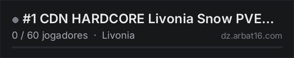 #1 CDN HARDCORE Livonia Snow PVE DarkHorde Mutants na lista de servidores de DayZ da AR16