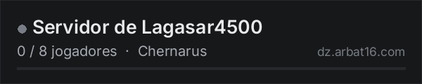 Servidor de Lagasar4500 na lista de servidores de DayZ da AR16