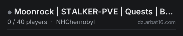 Moonrock | STALKER-PVE | Quests | Bots | Skills on the AR16 DayZ server list